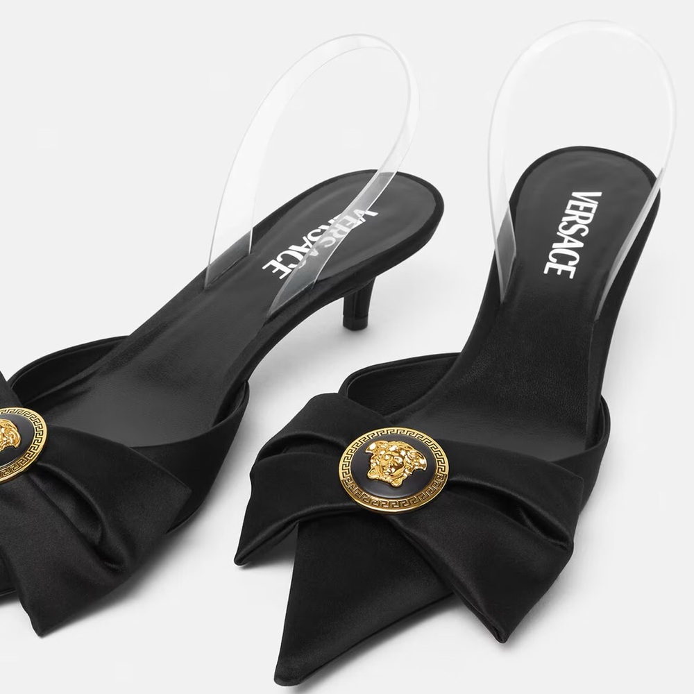 Versace Satin slingbacks